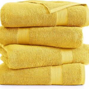 Wholesale 4-Piece Luxury Linen Bath Towel Gift Set 100% Cotton Dobby Weave, Premium Quality for Home Use Custom Orders Available